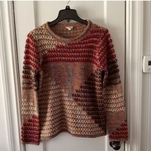 Roolee Rainbow Stitch Vintage Round Neck Knit Sweater Women's Size Medium